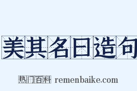 美其名曰造句是什么意思的图片